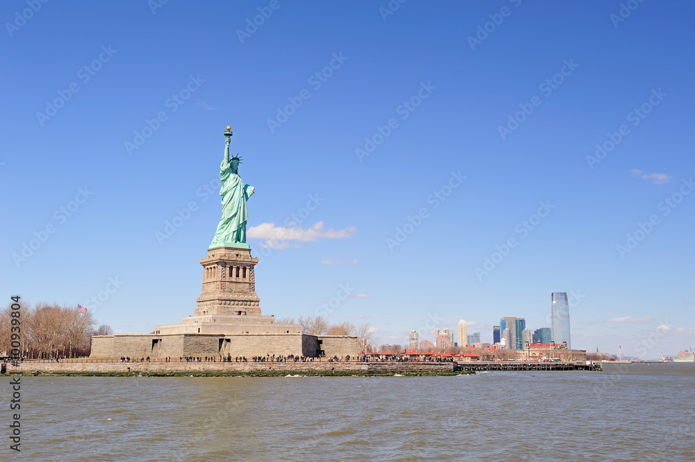Statue of Liberty and New York City Manhattan