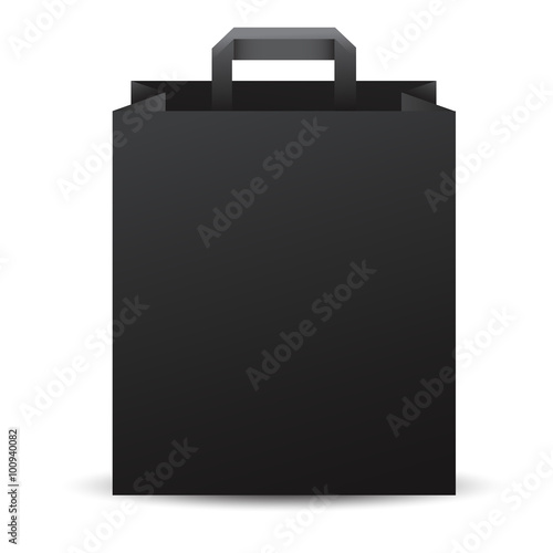Black Paper Bag Template : Vector Illustration