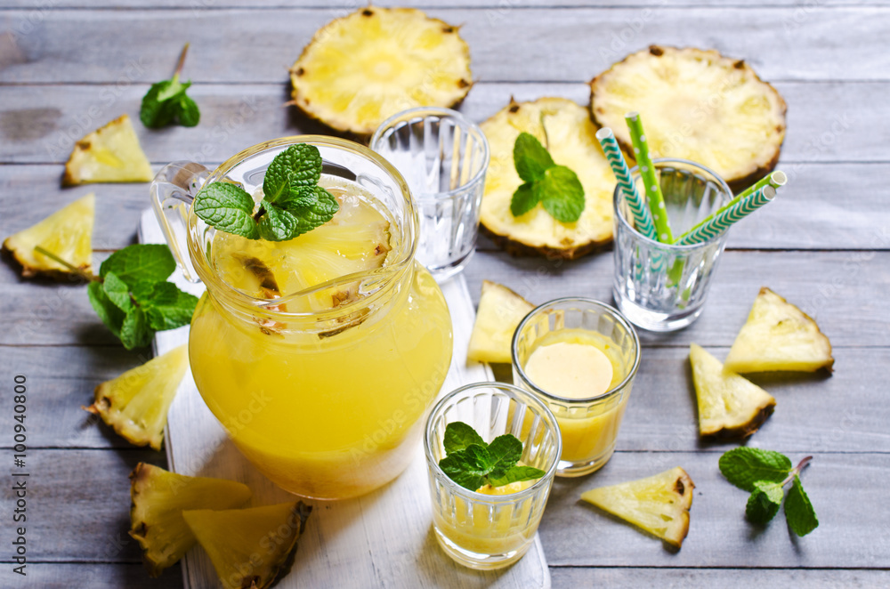 Pineapple cocktail with pulp Pineapple cocktail with pulp