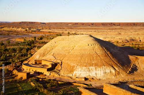 hill africa in morocco village brick wall