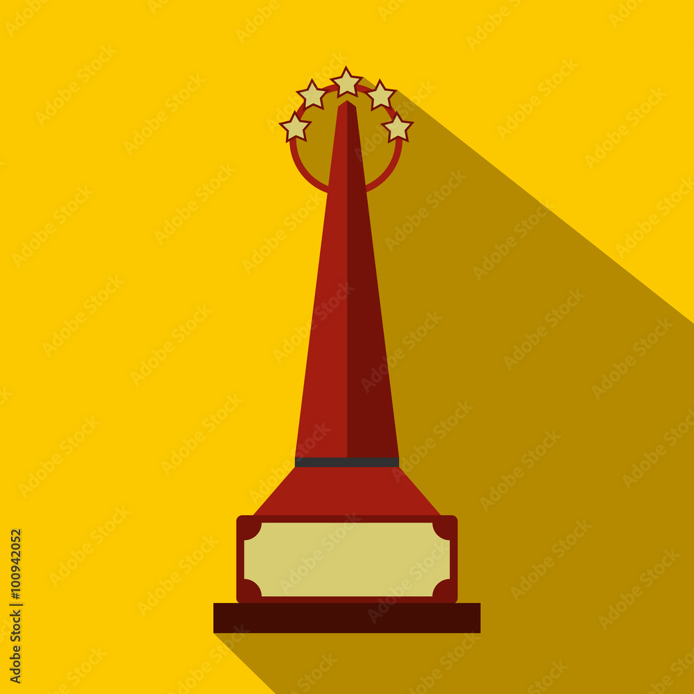 Red goblet flat icon with shadow