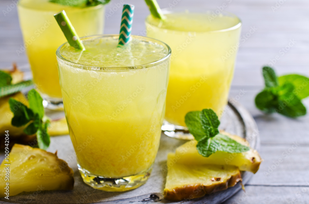 Pineapple cocktail with pulp Pineapple cocktail with pulp