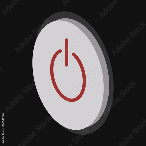 Grey power button cartoon icon