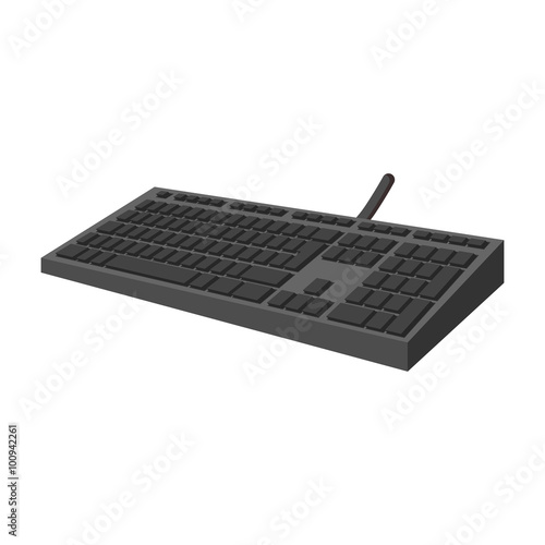Black keyboard cartoon icon 