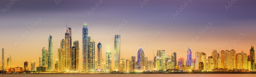 The beauty panorama of Dubai marina. UAE