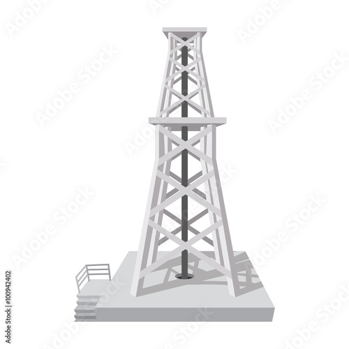 Oil rig cartoon icon