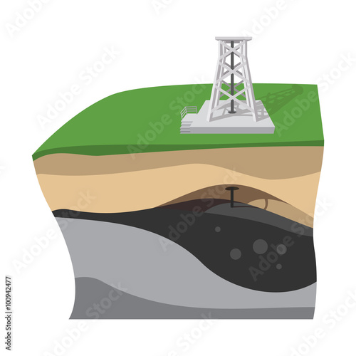 Oil extraction cartoon icon