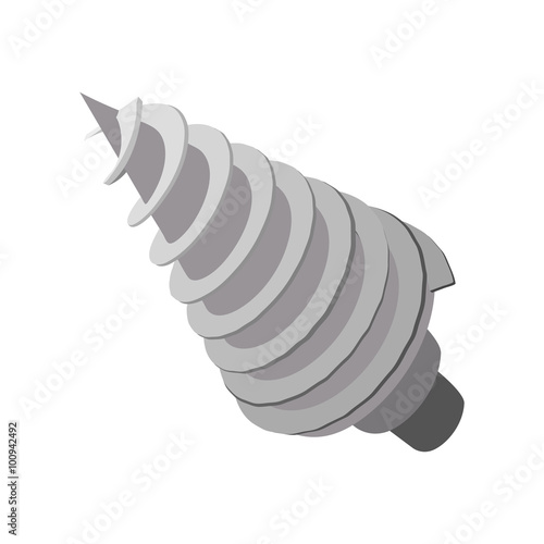 Rotating drill cartoon icon 