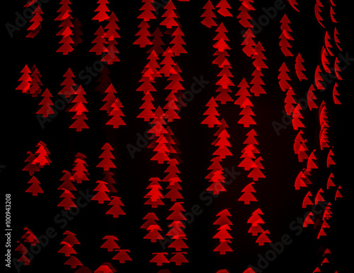 red bokeh background light fir-tree