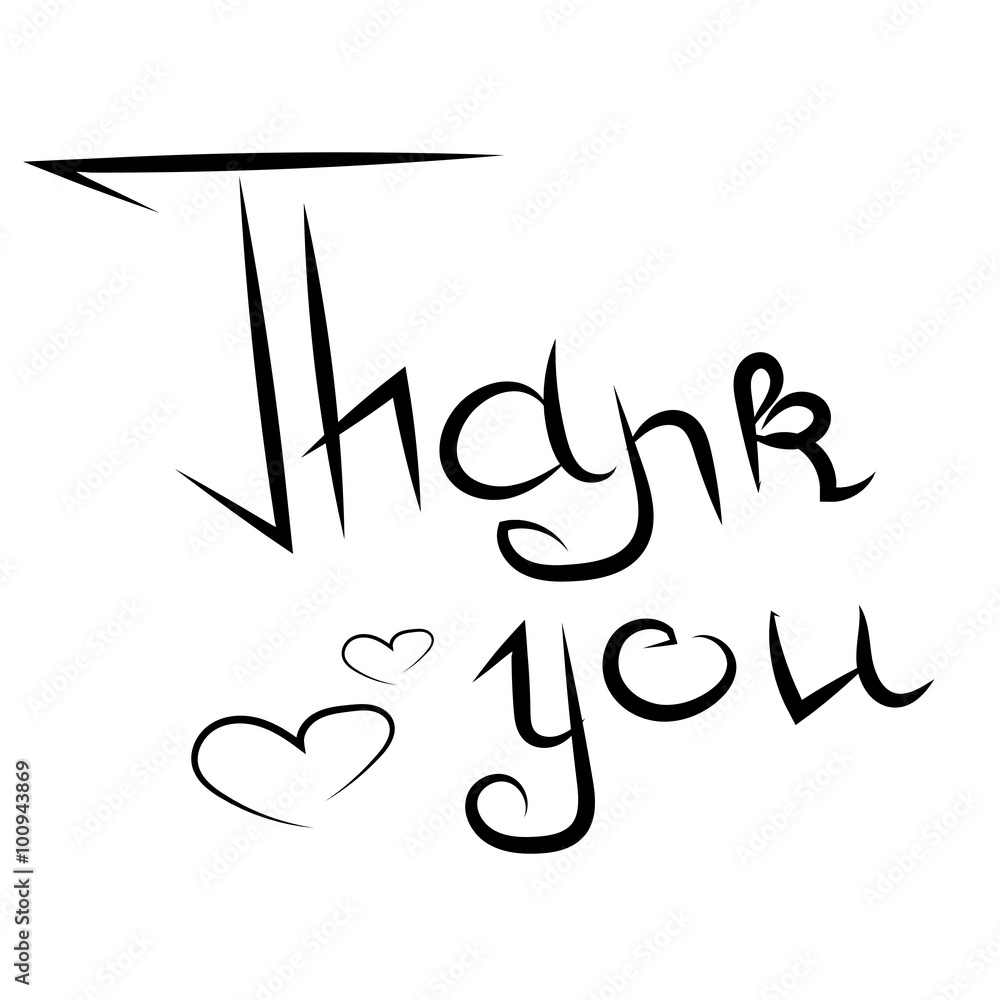 Thank you card. Hand drawn lettering. Ink illustration. Vector i Thank you card. Hand drawn lettering. Ink illustration. Vector i