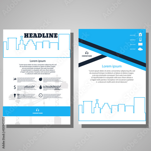  Brochure Flyer design Architecture design concept. Business bro