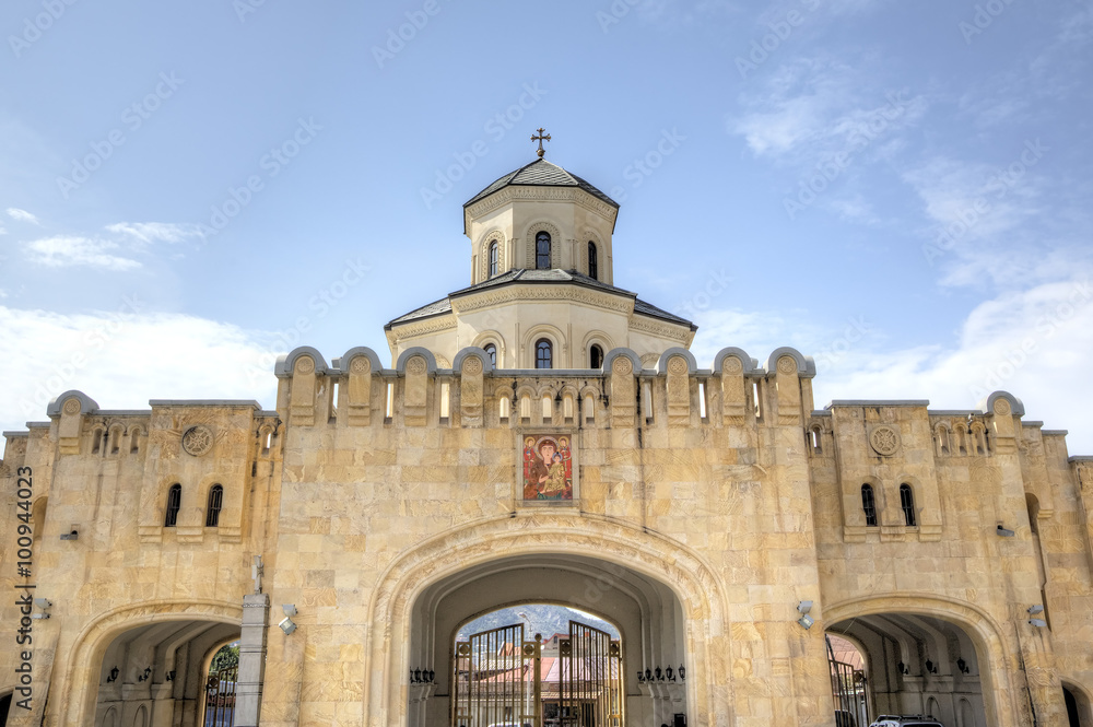 Holy Gates of Holy Trinity Cathedral (Tsminda Sameba). Tbilisi, Georgia