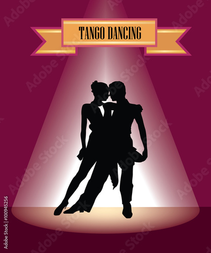 Dancing club poster. Couple dancing. Beautiful professional dancers
