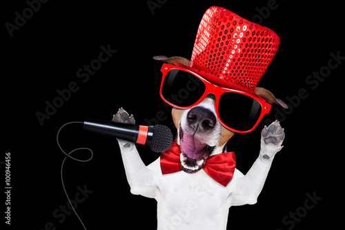 karaoke singing dog