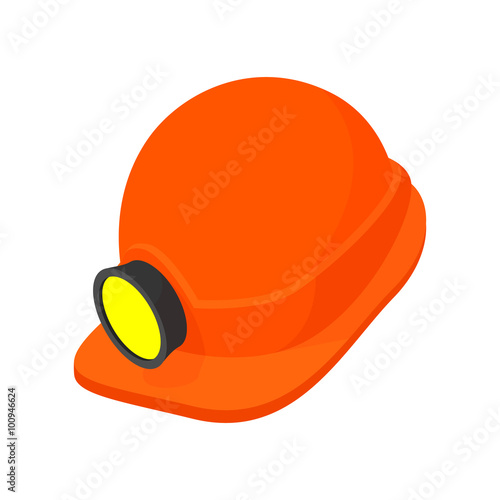 Helmet with a flashlight cartoon icon