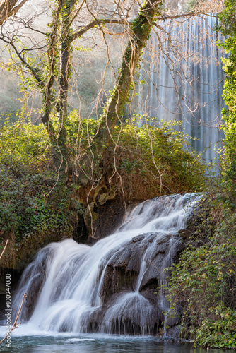 Waterfall at the  monasterio de piedra    Spain