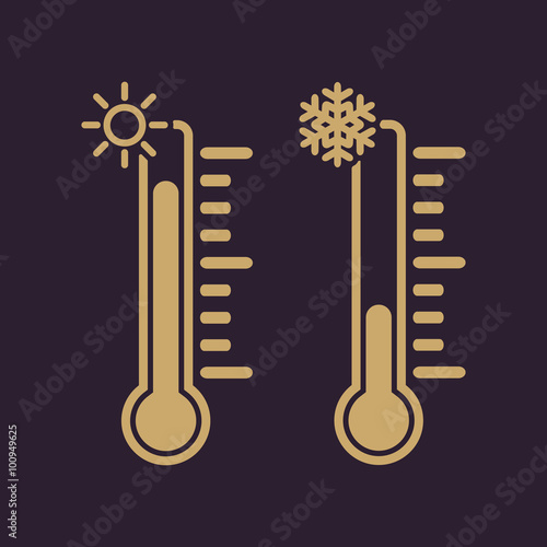 The thermometer icon. High and Low temperature