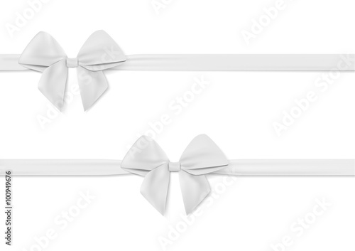 Ribbon with white bow vector.