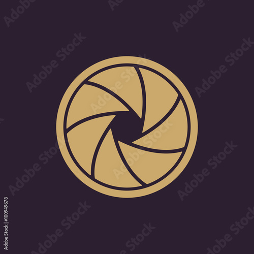 The diaphragm icon. Aperture symbol.