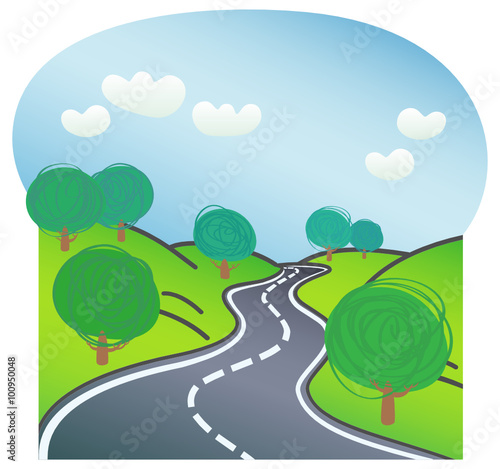 Road with trees on both sides 
