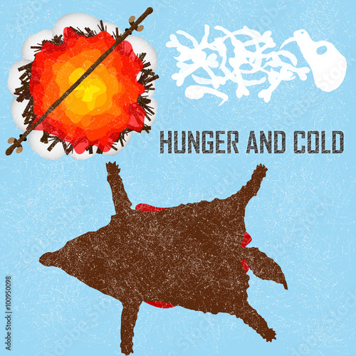 Hunger and Cold - card, background