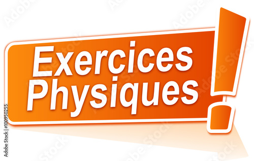 exercices physiques sur étiquette orange