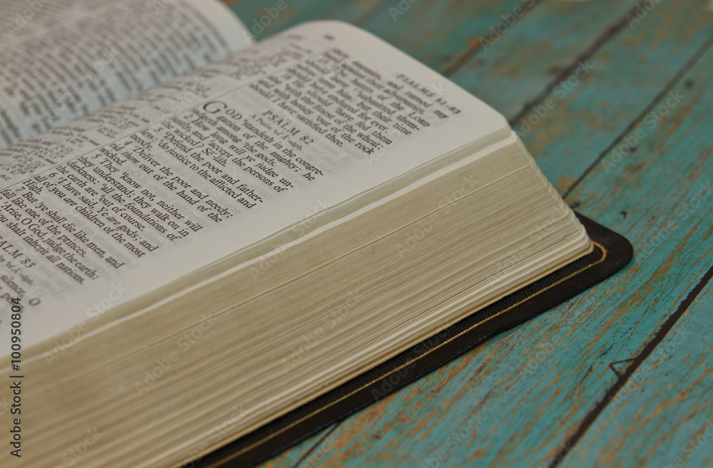 Fototapeta premium Bible opened to the Book of Pslams