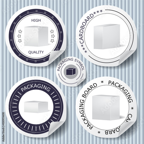 stock vector set of label for packaging board