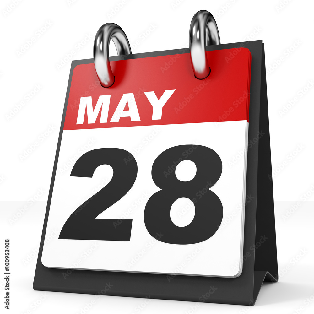 Calendar on white background. 28 May. Calendar on white background. 28 May.