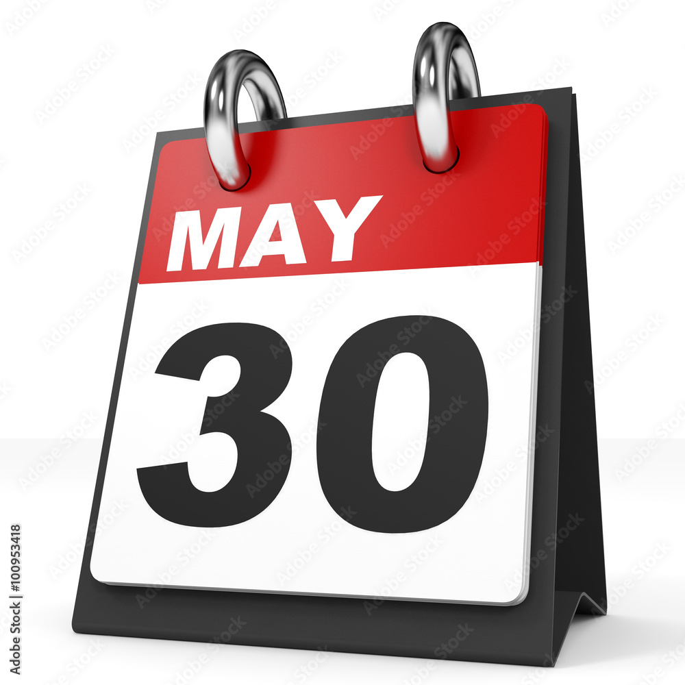 Calendar on white background. 30 May. Calendar on white background. 30 May.