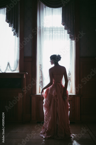 woman in amasing dress in interior photo