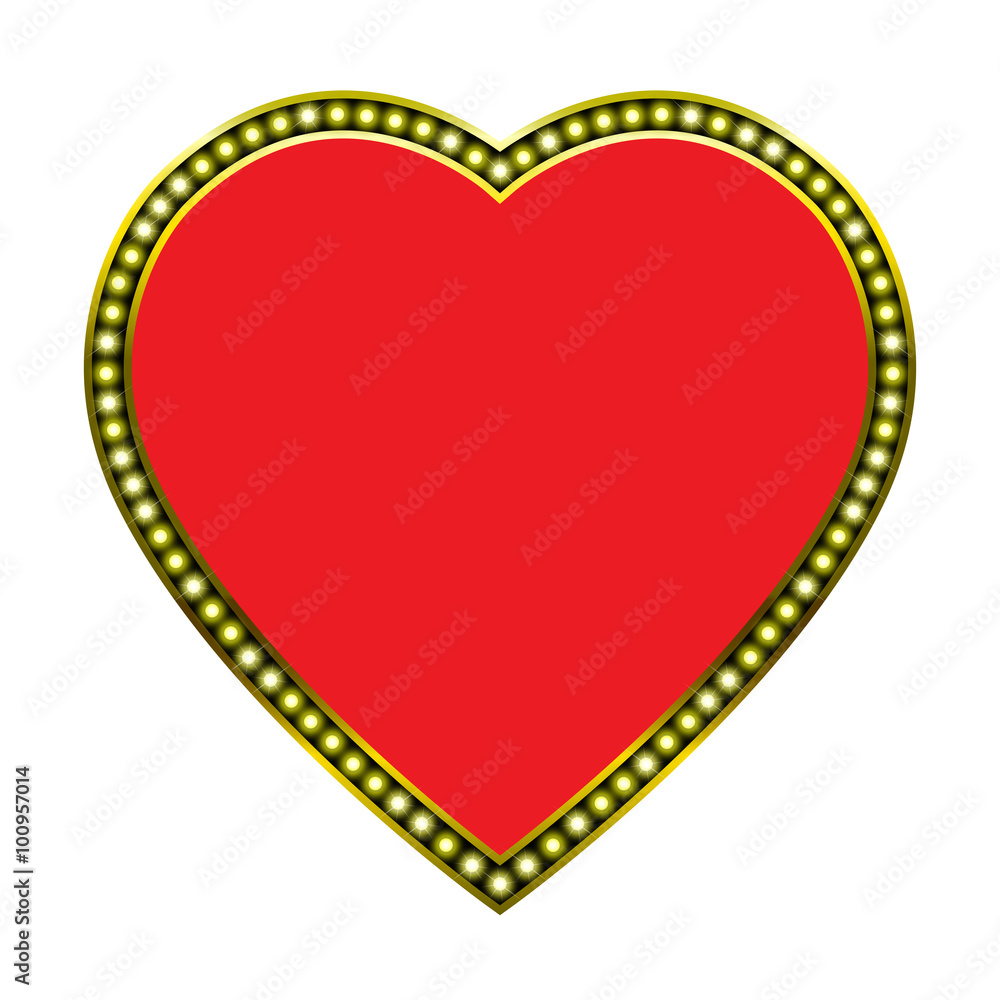 Heart-shaped red Shining a light golden color. Heart-shaped red Shining a light golden color.