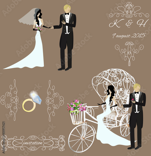 elegance vintage bride and groom 