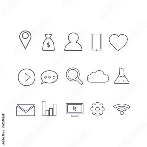 Line icon social networking