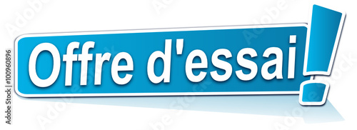 offre d'essai sur étiquette bleue