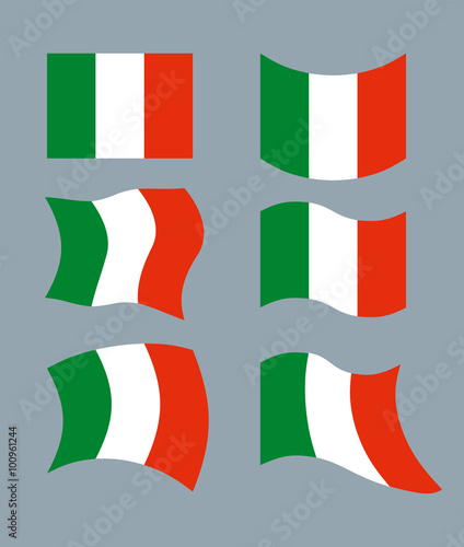 Italy Flag. Developing Italian flag. Set various flags of Italia