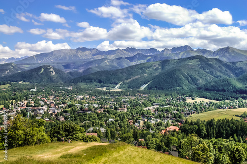Landscape of Tatra Mountains, view at Zakopane 