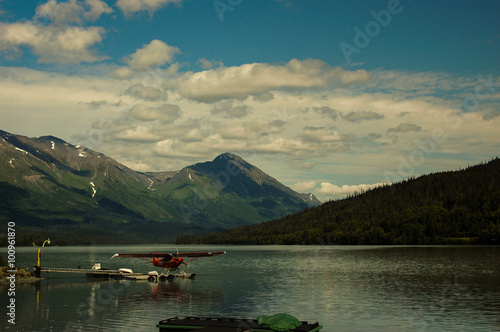 aeroboat on lake in alaska photo