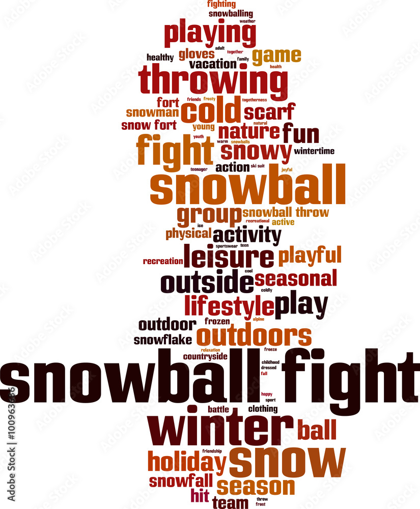 Snowball fight word cloud concept. Vector illustration Snowball fight word cloud concept. Vector illustration