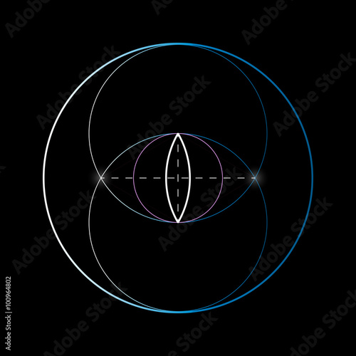 Vesica piscis. Sacred geometry vector element. photo