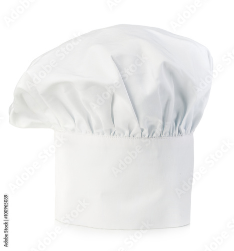 Original cooks cap. Chef's hat close-up isolated on a white background.