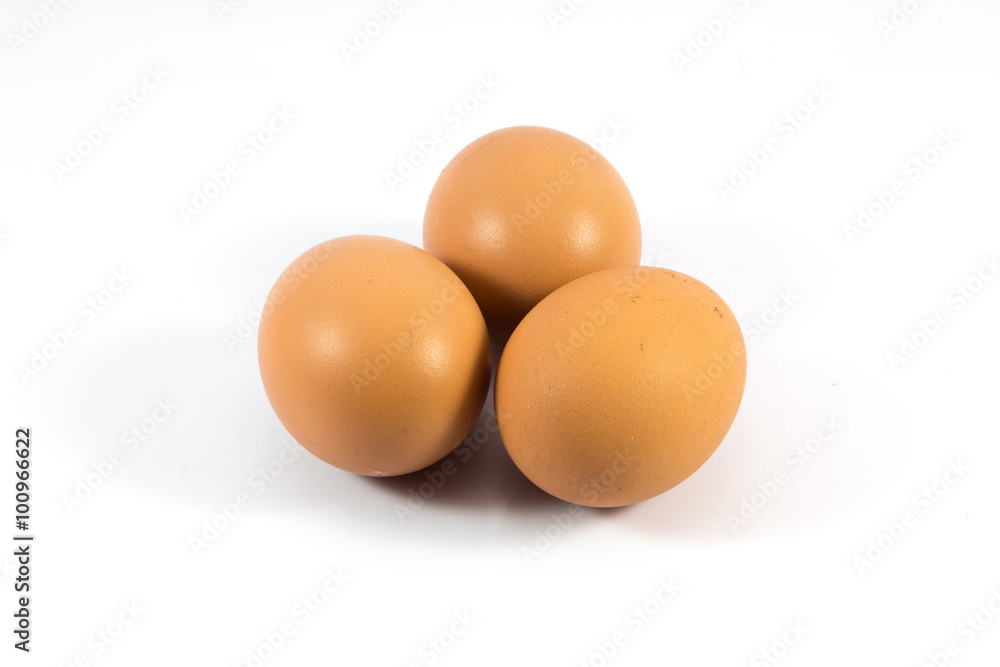 three eggs isolated on white background three eggs isolated on white background