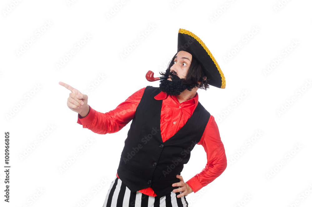 Funny pirate isolated on the white Funny pirate isolated on the white