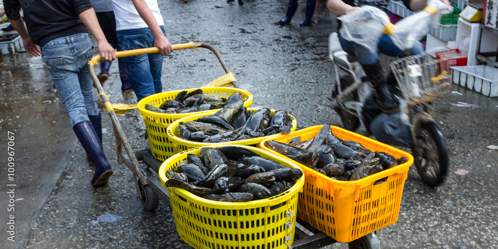 Obraz premium Fish market in Guangzhou, China