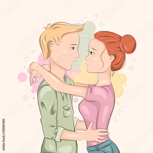 Young Couple in love. Vector