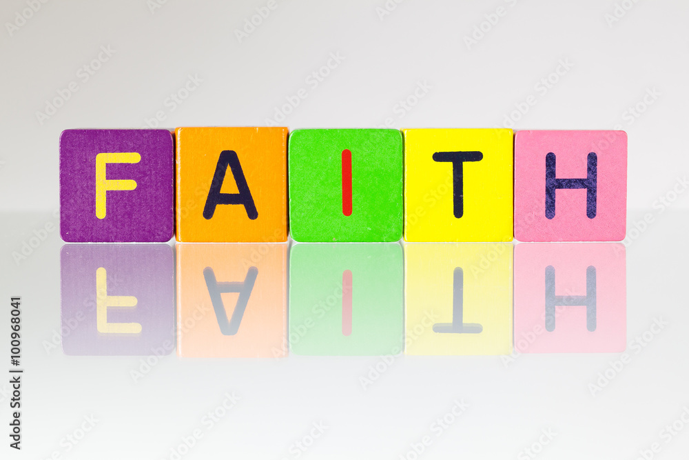 Faith - an inscription from children's blocks