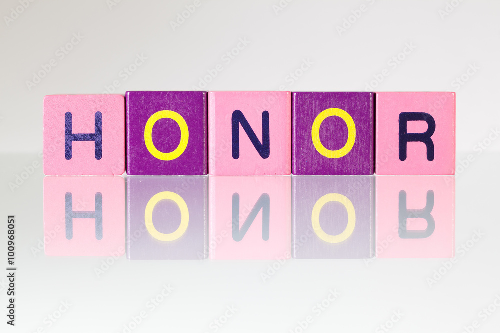 Honor - an inscription from children's blocks Honor - an inscription from children's blocks