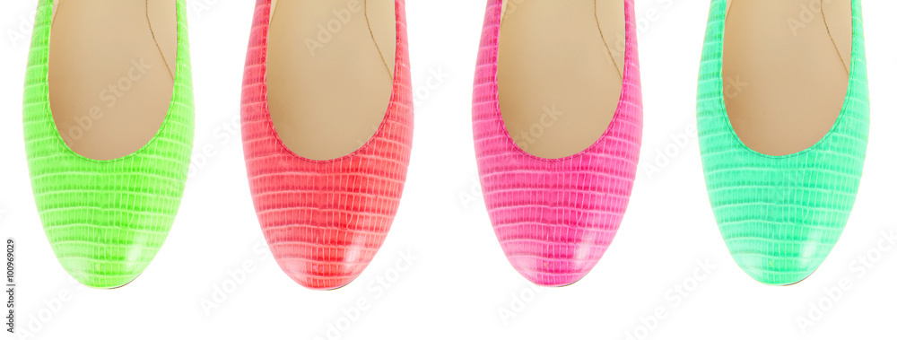 Colourful woman shoes isolated on white Colourful woman shoes isolated on white