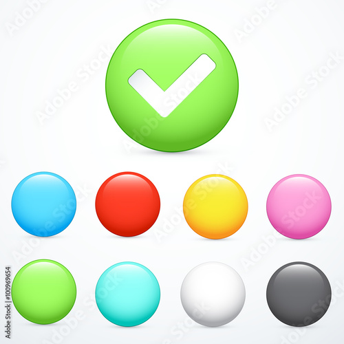 Set of round buttons