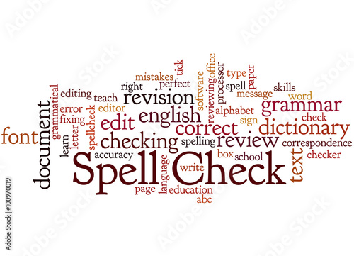 Spell Check, word cloud concept 9